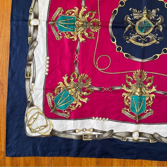 Hermes Scarf equestrian square horse bit Americana swords crest royalty rope - Picture 5 of 13